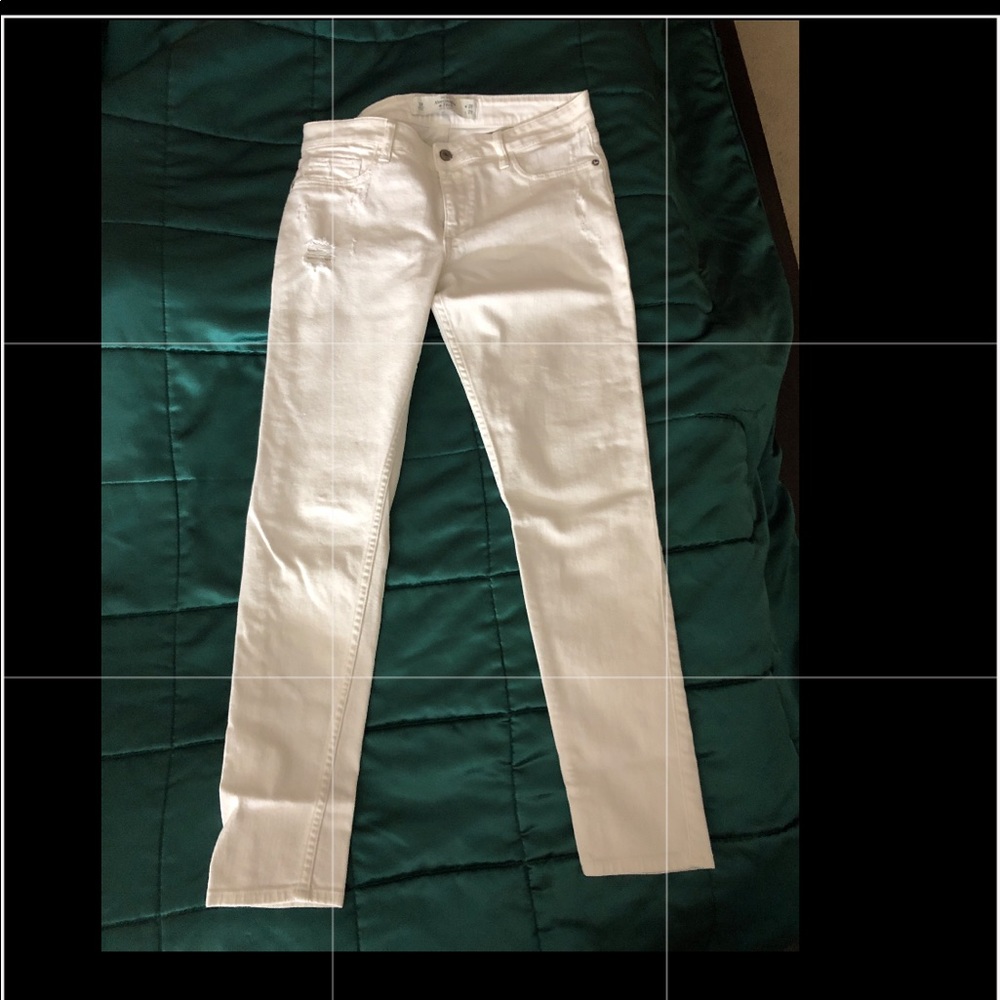 Women straight white jeans